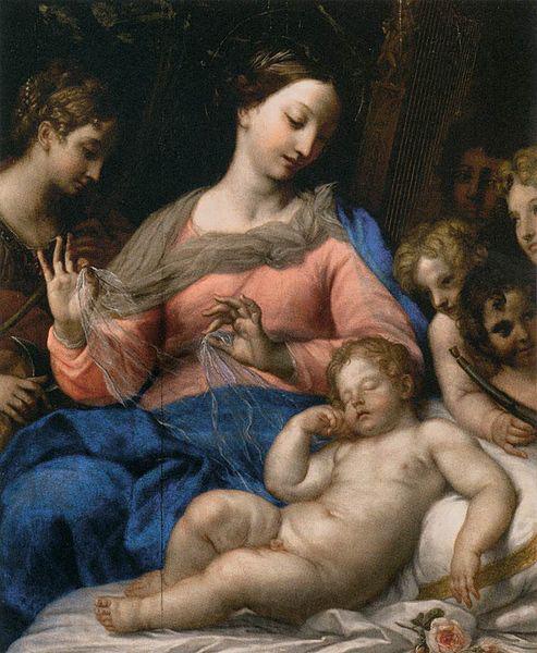 Carlo Maratta The Sleep of the Infant Jesus, with Musician Angels France oil painting art